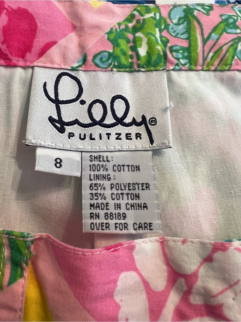 Lilly Pulitzer Vintage White Label Floral Patchwork A-Line Skirt Size 8 - Picture 2 of 9